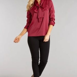 Lauren James Silk Tie Top (Merlot)
